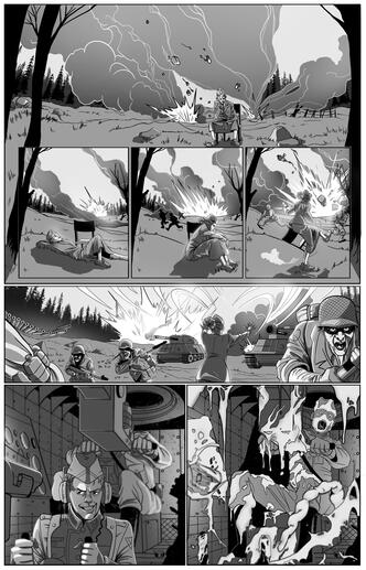 "Post War: Long Echo" Inks - Pencils by Ray-Anthony Height