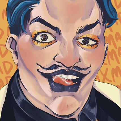 Created as promotional material for Drag King Maxxximilian Mercury