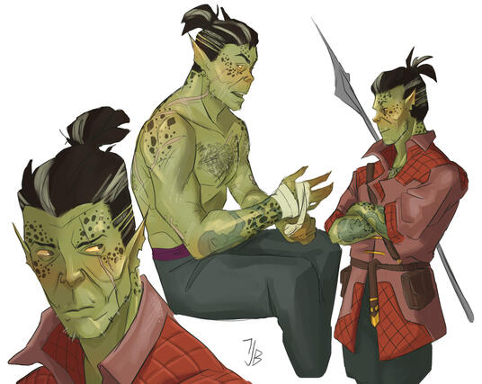 Original Githyanki character - body design exploration