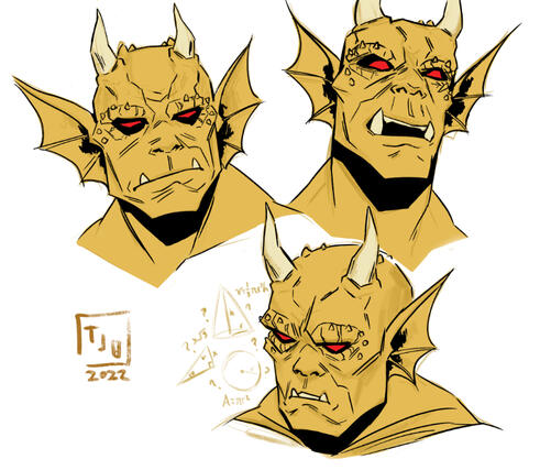 Etrigan from "The Demon" - head design exploration